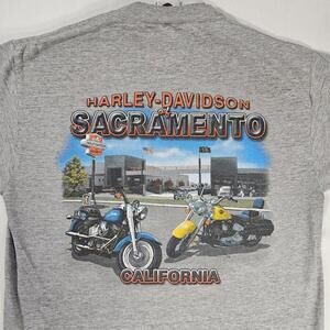 Vintage 2003 Harley Davidson Mens Medium Sacramento Biker Tshirt Hanes Beefy-T